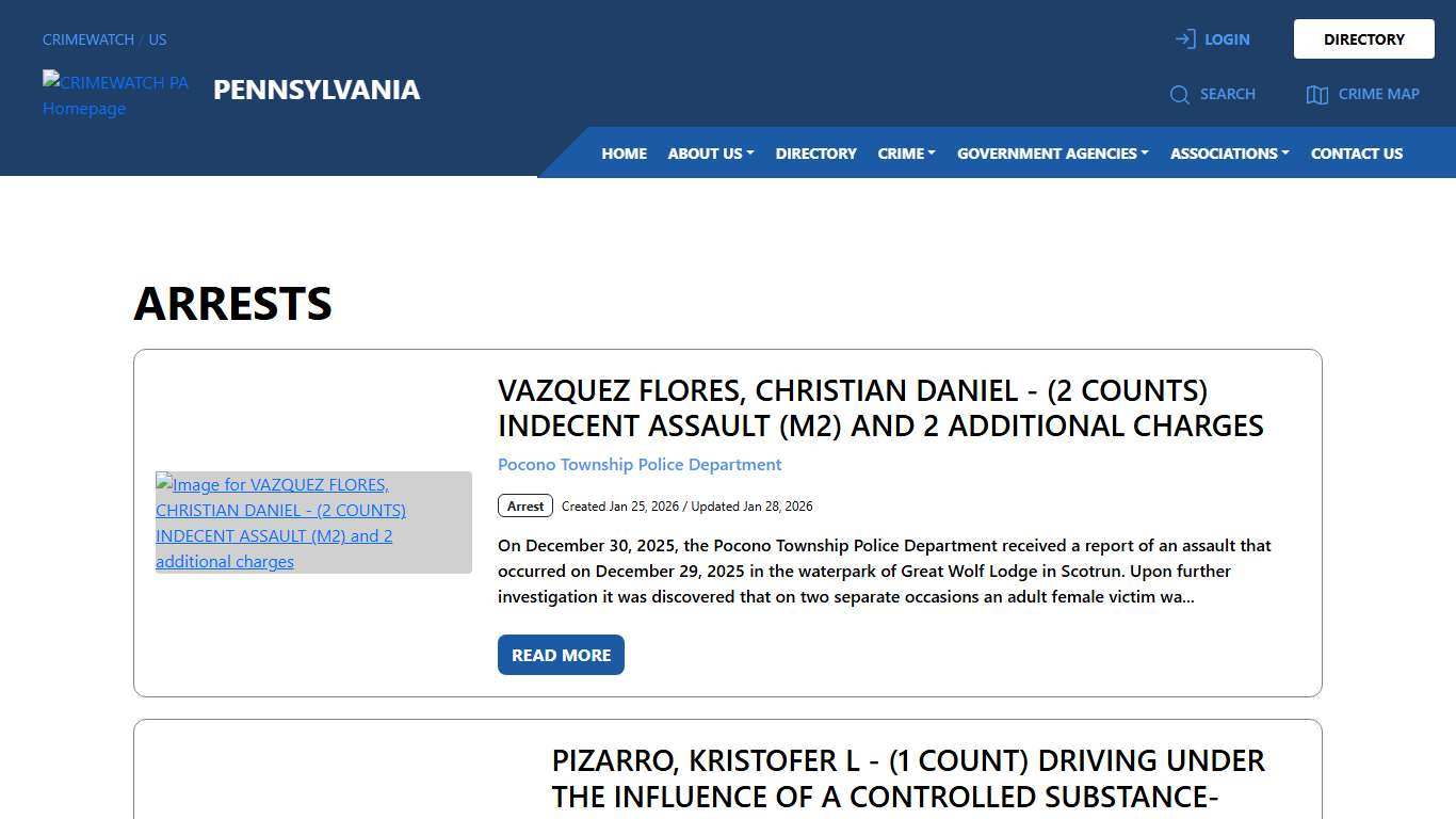 Pennsylvania Arrests CRIMEWATCH